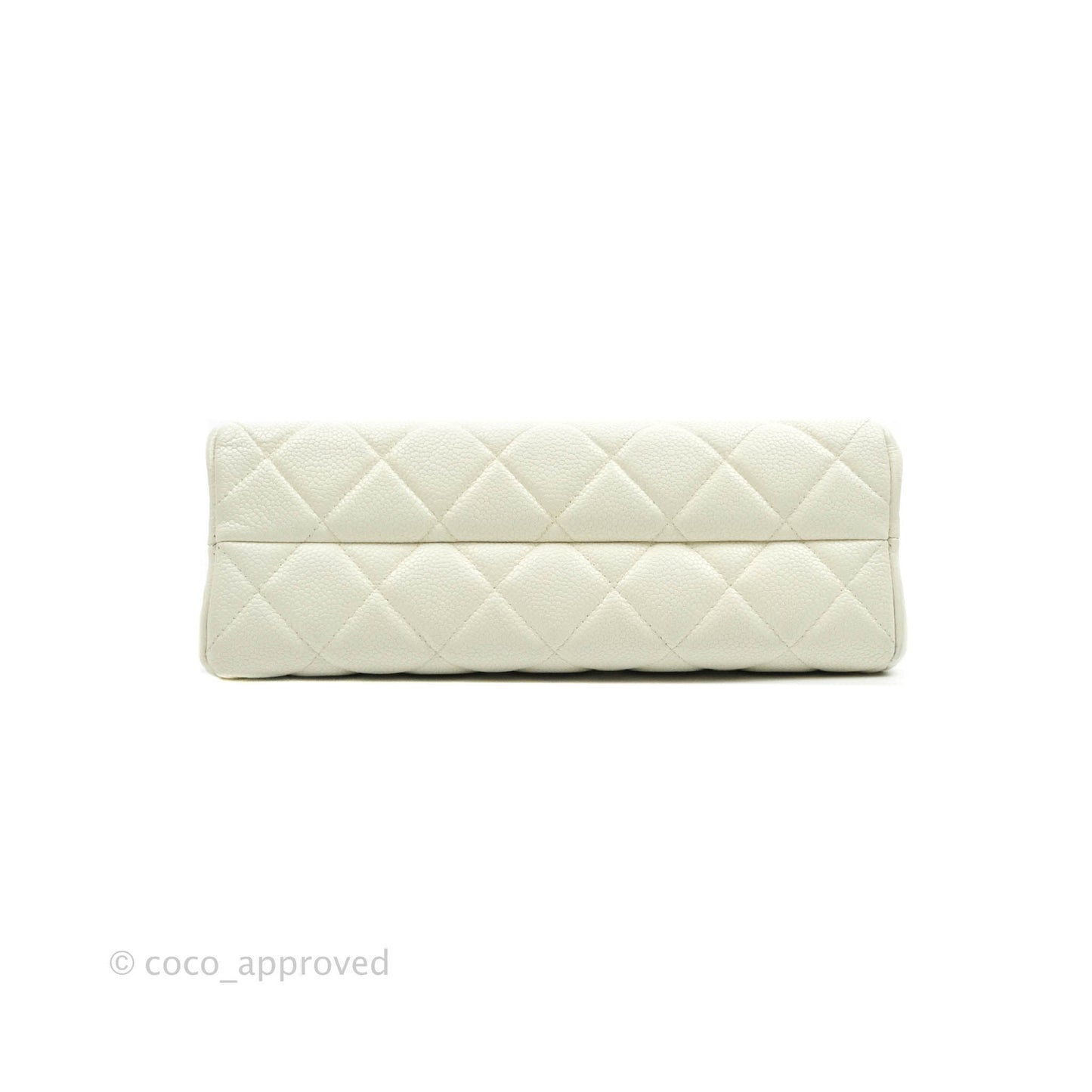 Chanel Vintage Quilted Flap Bag White Caviar 24K Gold Hardware