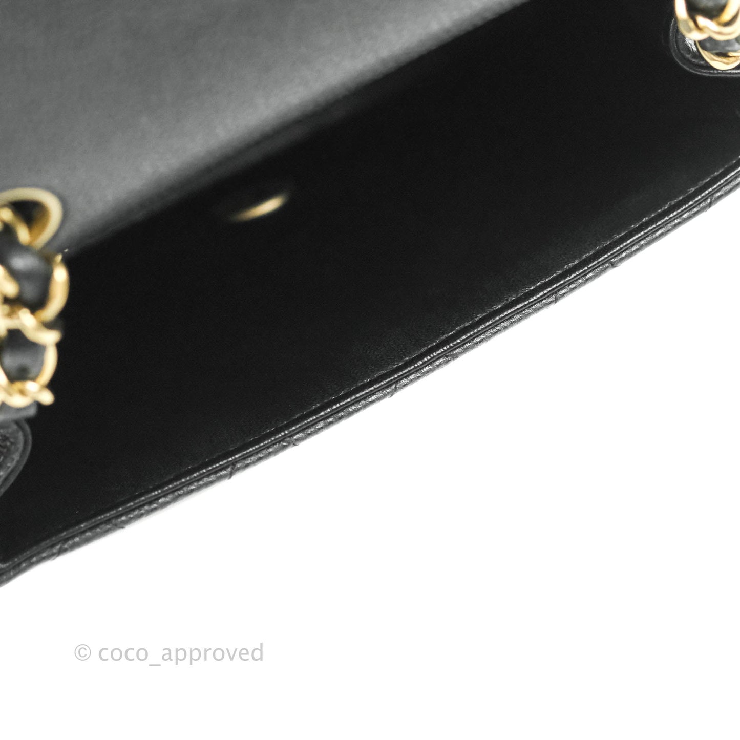 Chanel Quilted Mini Square Iridescent Black Caviar Matte Gold Hardware