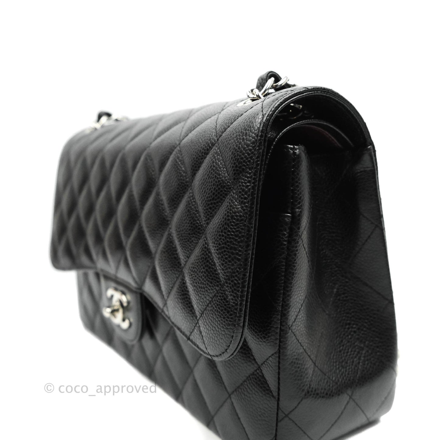 Chanel Jumbo Double Flap Black Caviar Silver Hardware