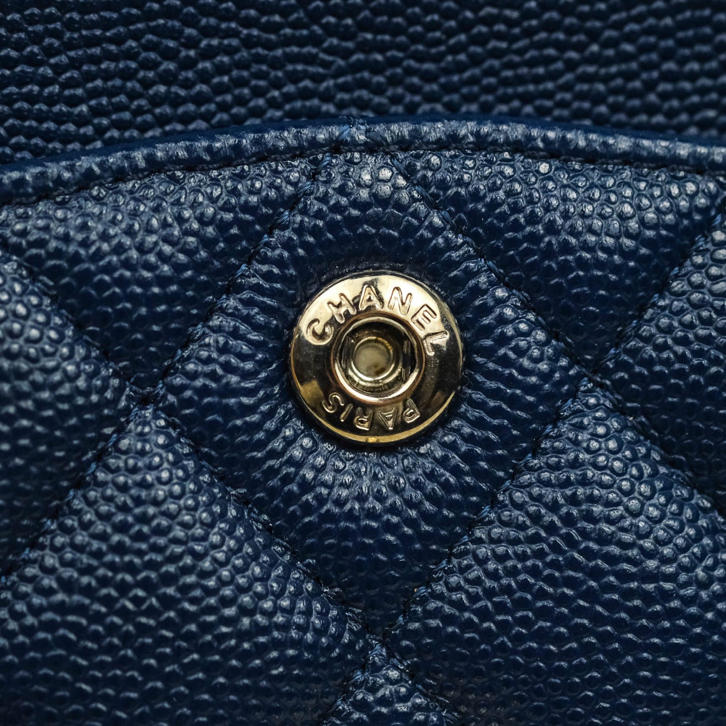 Chanel Classic Small S/M Flap Dark Blue Caviar Silver Hardware 17B
