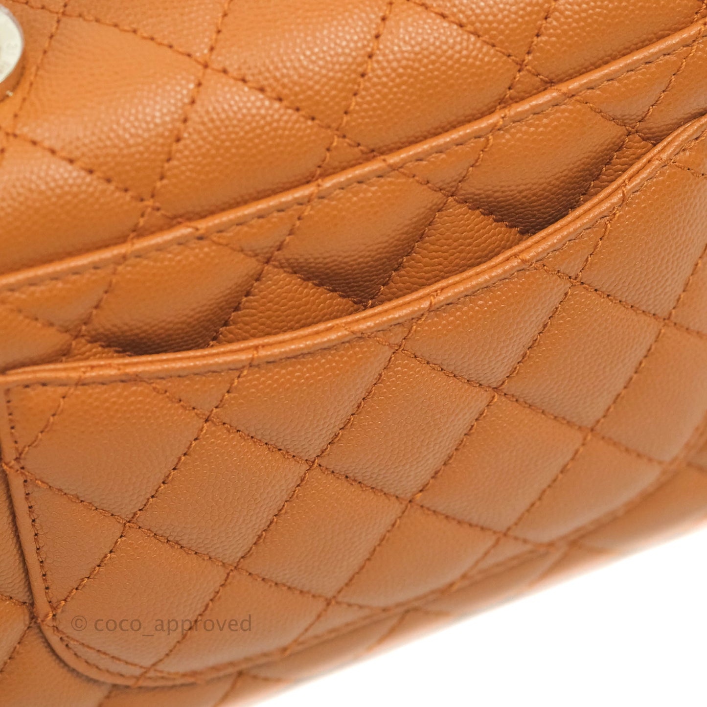 Chanel Small (Mini) Coco Handle Quilted Caramel Brown Caviar Gold Hardware 21A