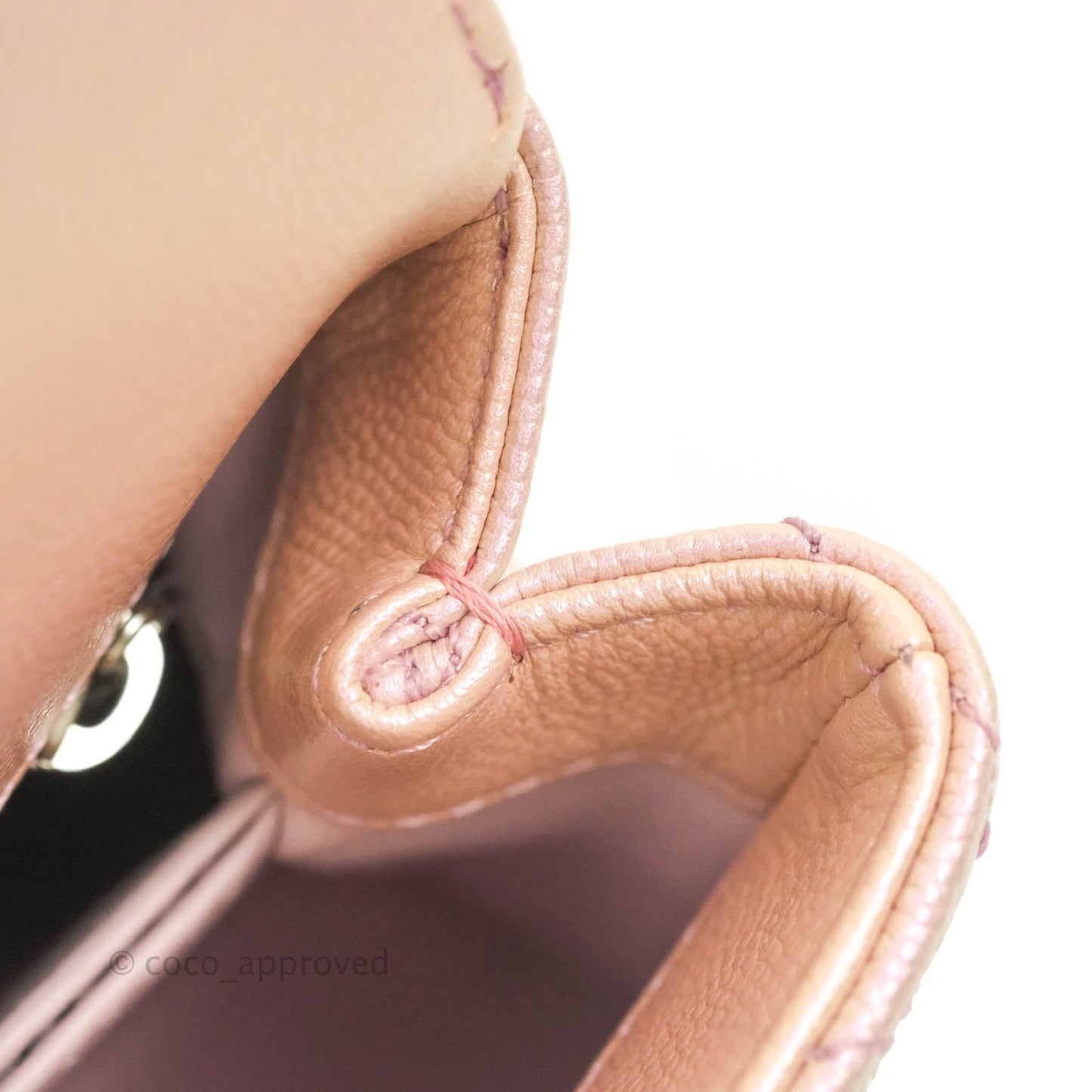 Chanel Mini Coco Handle Iridescent Pink Caviar Rainbow Hardware