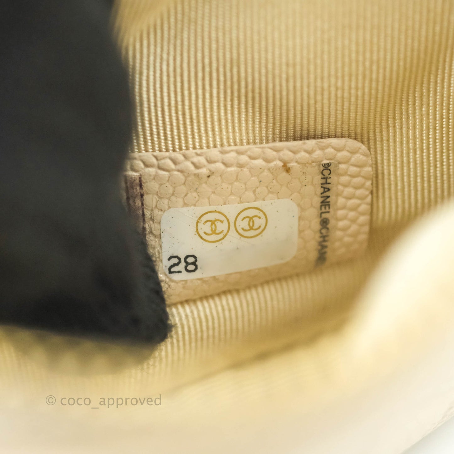Chanel Mini Quilted O Case Ivory Caviar Gold Hardware