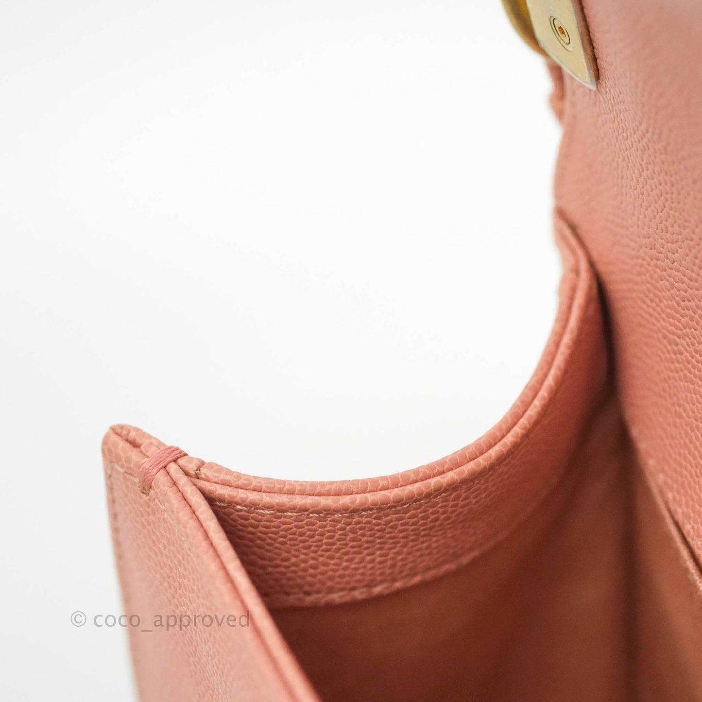 Chanel Quilted Medium Boy Bag Pink Caviar Aged Gold Hardware