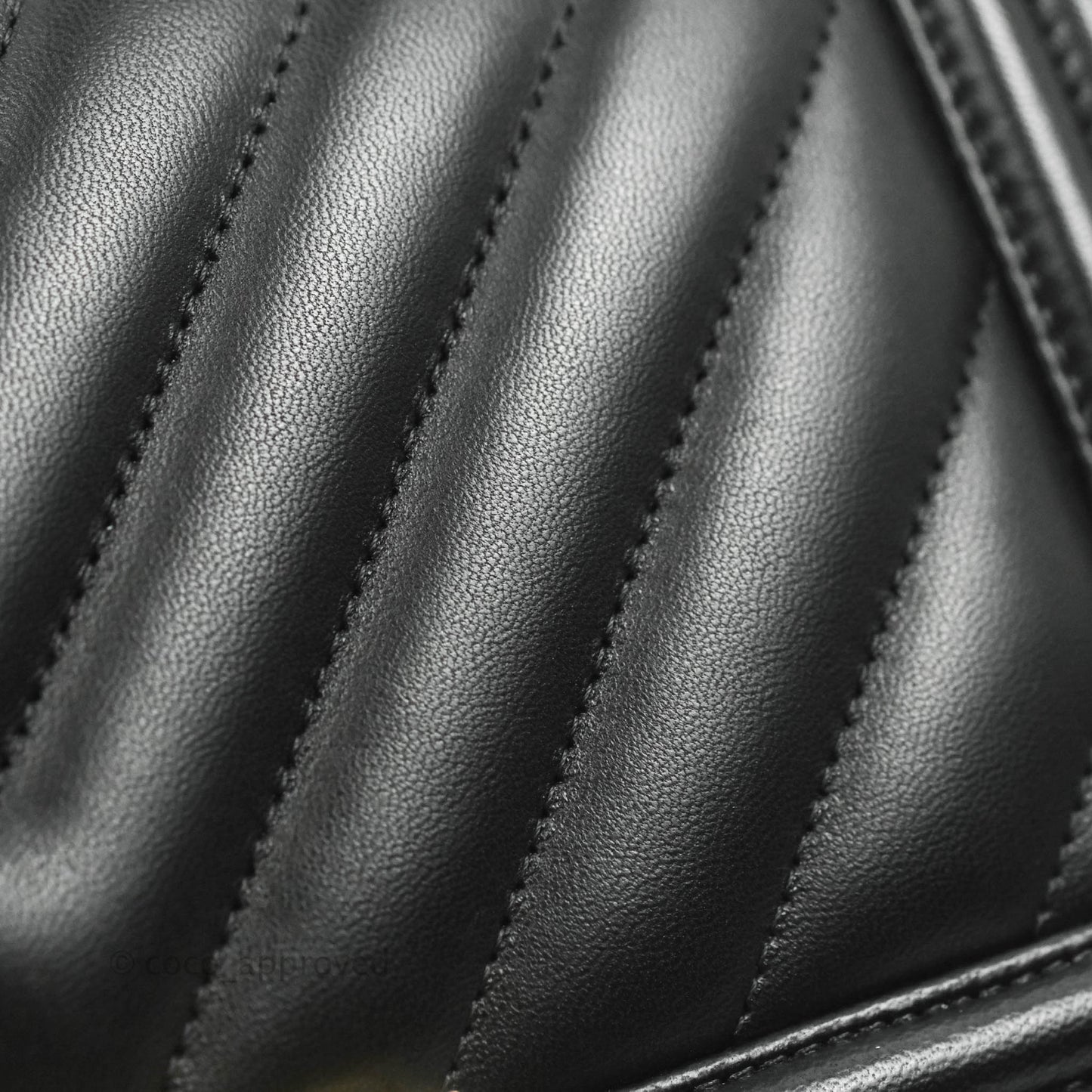 Chanel Medium Chevron Boy Black Lambskin Gold Hardware