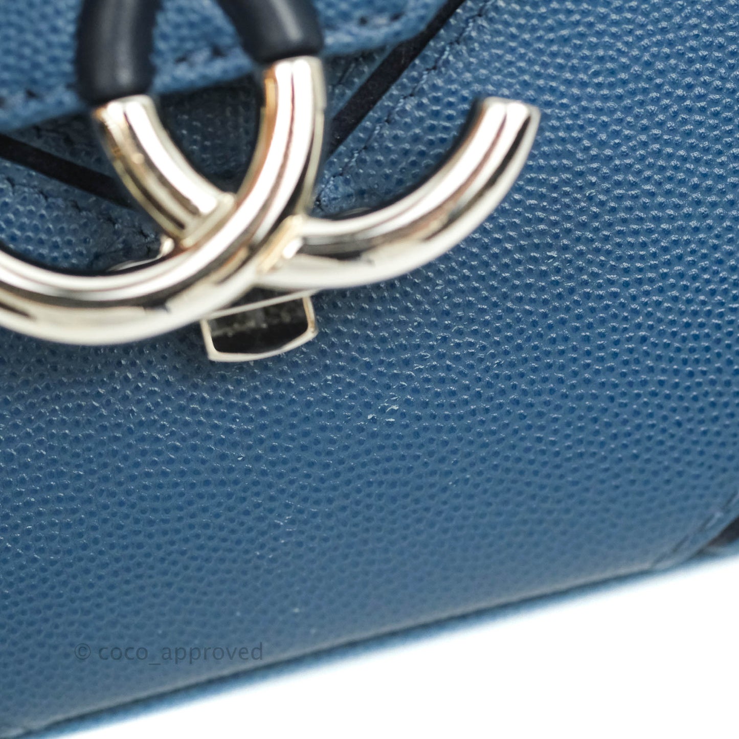Chanel CC Chevron Flap Bag Navy Caviar Silver Hardware