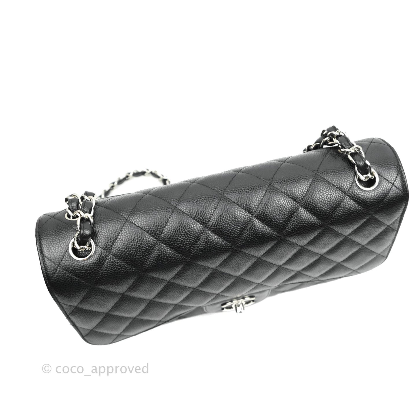 Chanel Jumbo Double Flap Black Caviar Silver Hardware
