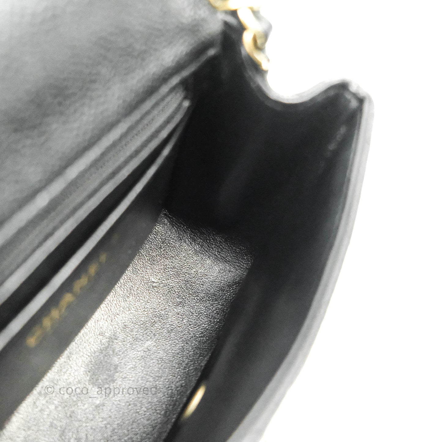 Chanel Quilted Mini Square Iridescent Black Caviar Matte Gold Hardware