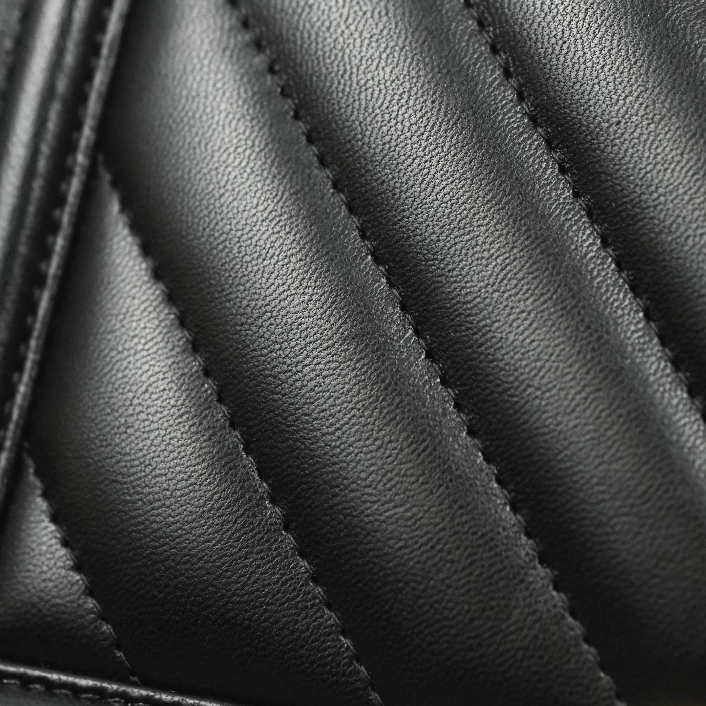 Chanel Medium Chevron Boy Black Lambskin Gold Hardware