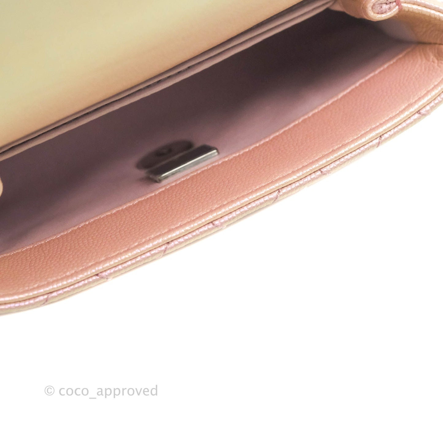 Chanel Mini Coco Handle Iridescent Pink Caviar Rainbow Hardware