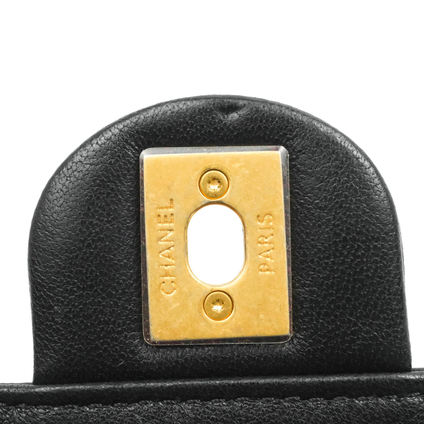 Chanel Large Quilted Pearl Chain Flap Bag Black Lambskin Aged Gold Hardware 19S