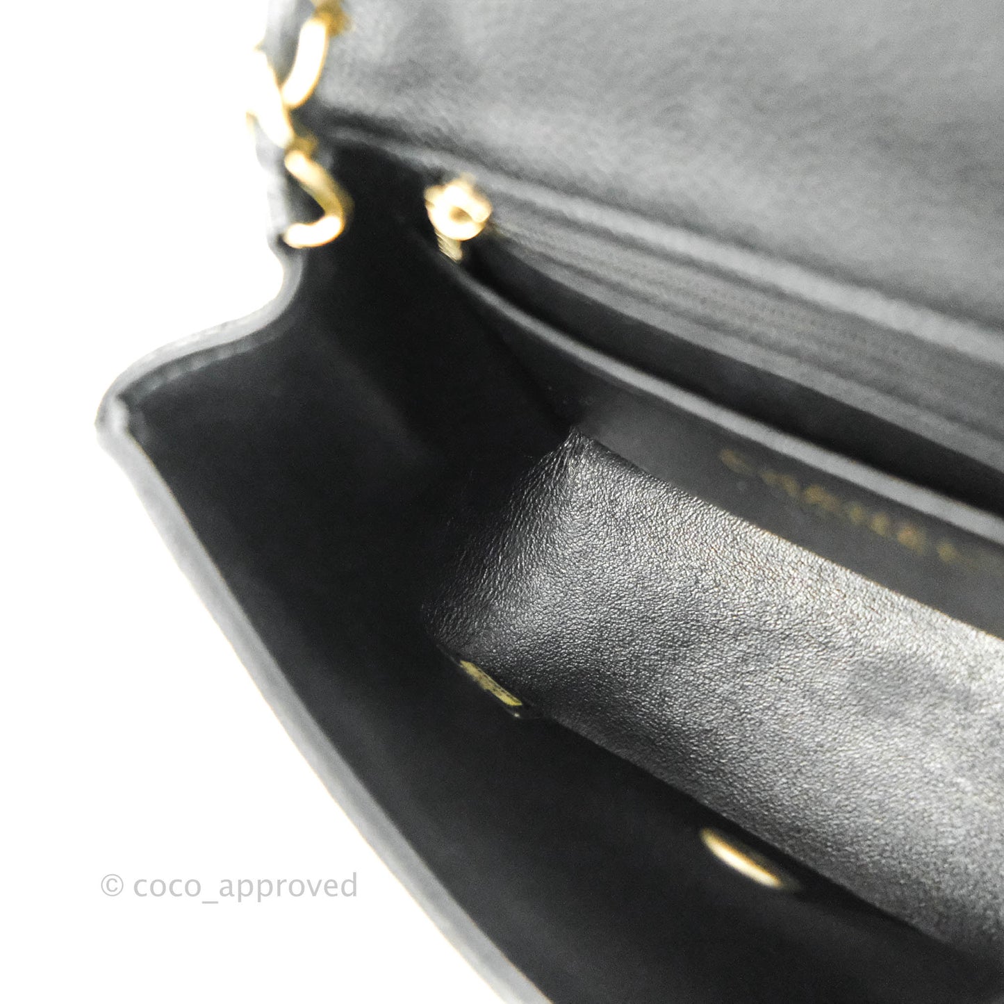Chanel Quilted Mini Square Iridescent Black Caviar Matte Gold Hardware