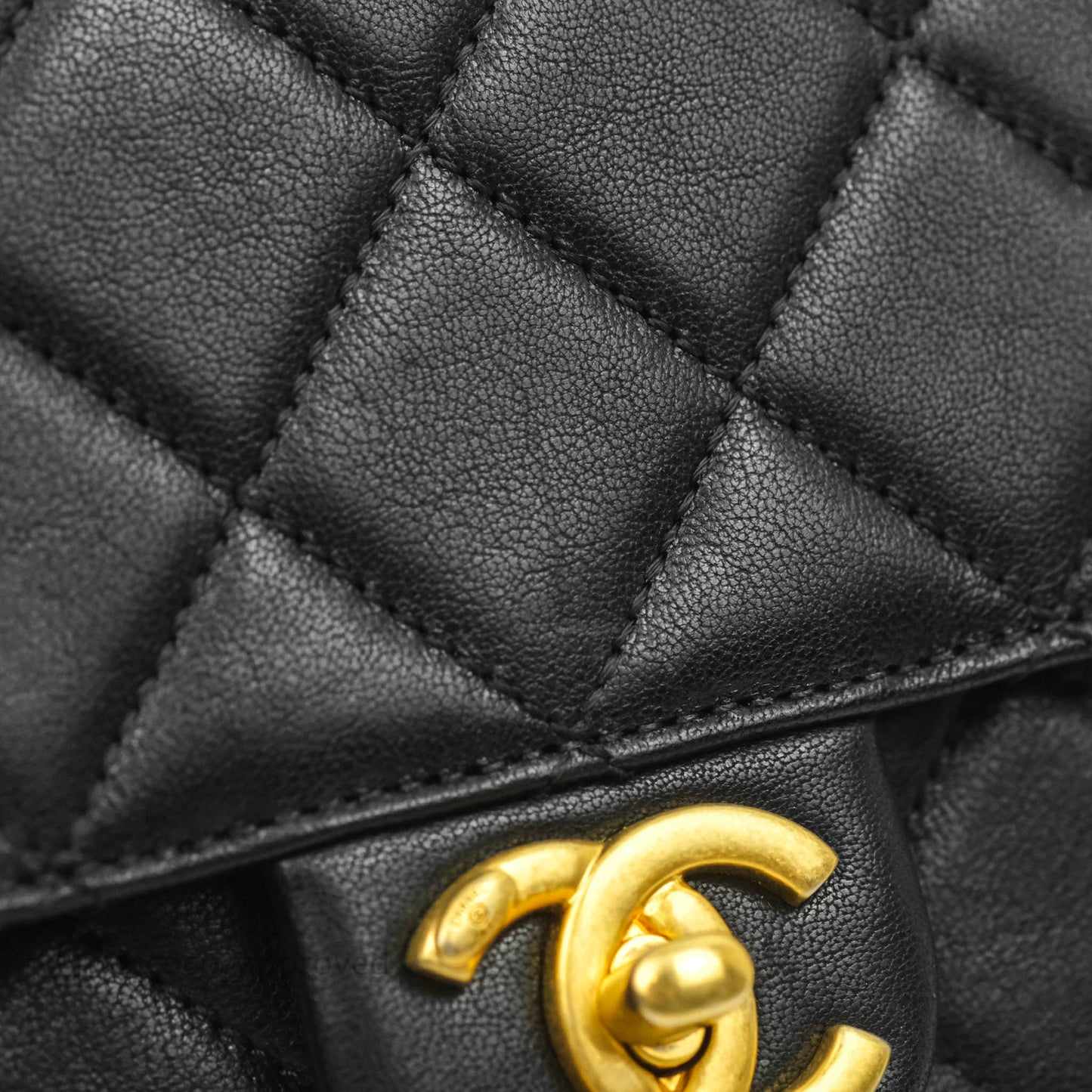 Chanel Large Quilted Pearl Chain Flap Bag Black Lambskin Aged Gold Hardware 19S