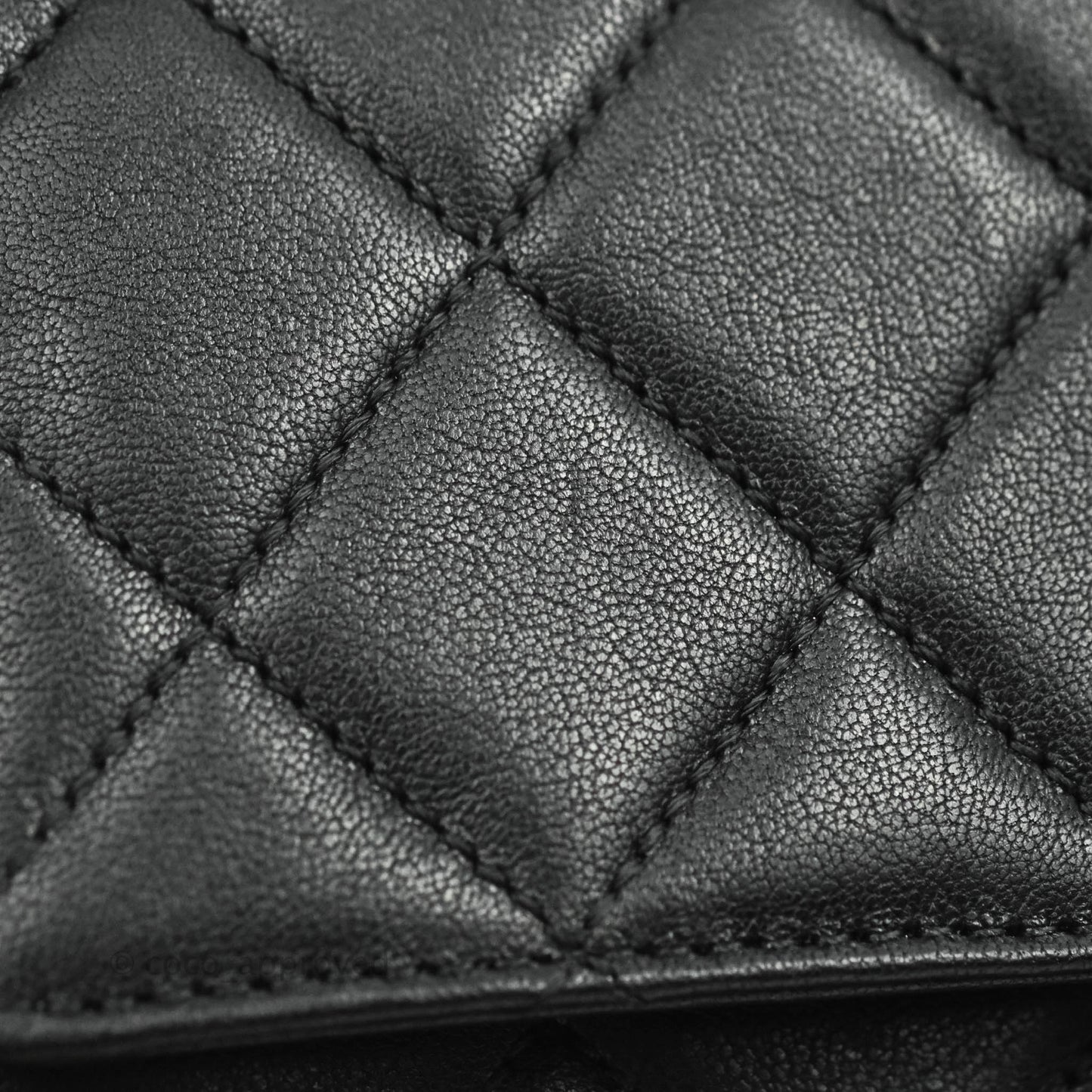 Chanel Large Quilted Pearl Chain Flap Bag Black Lambskin Aged Gold Hardware 19S