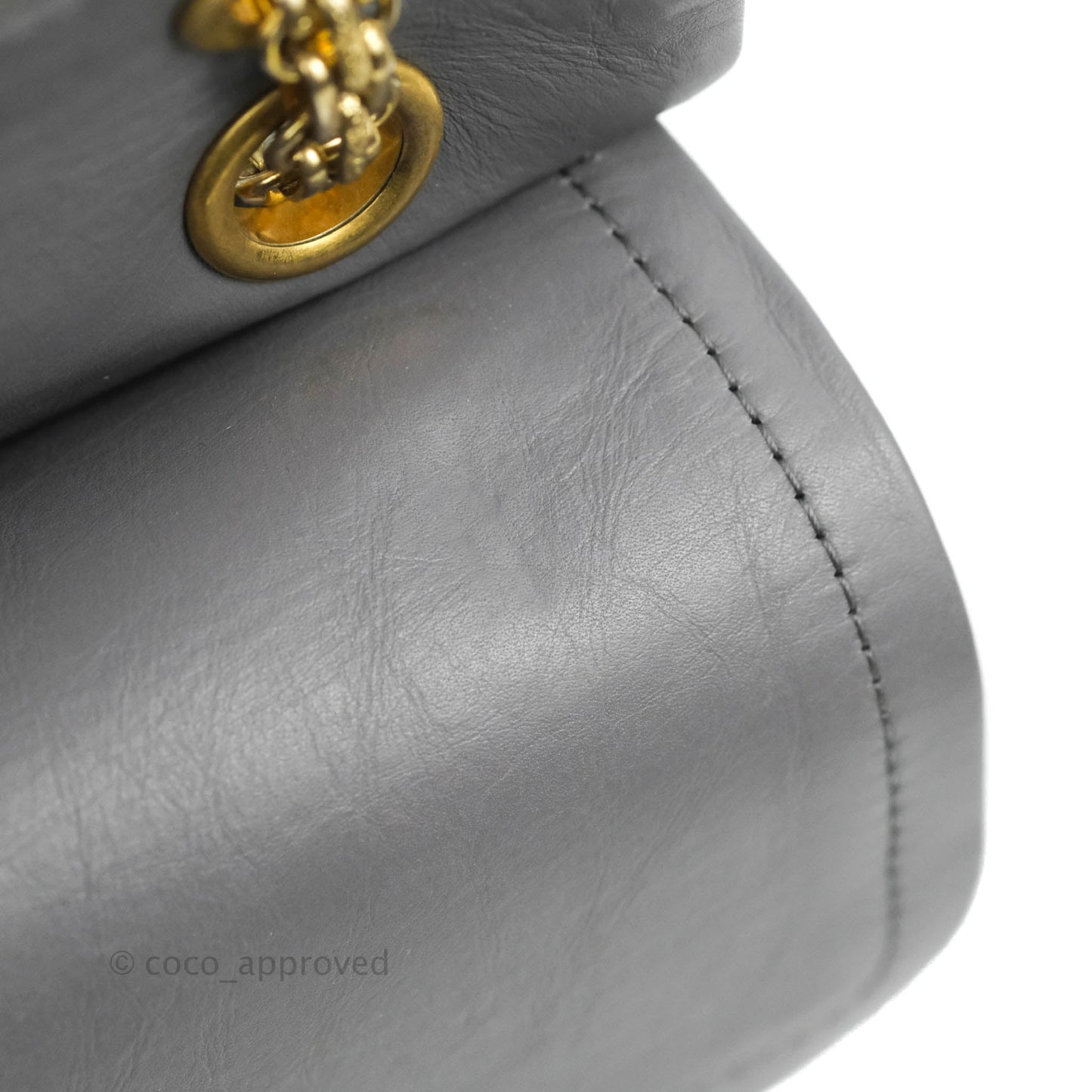Chanel Quilted Reissue 226 Flap Grey Calfskin Aged Gold Hardware