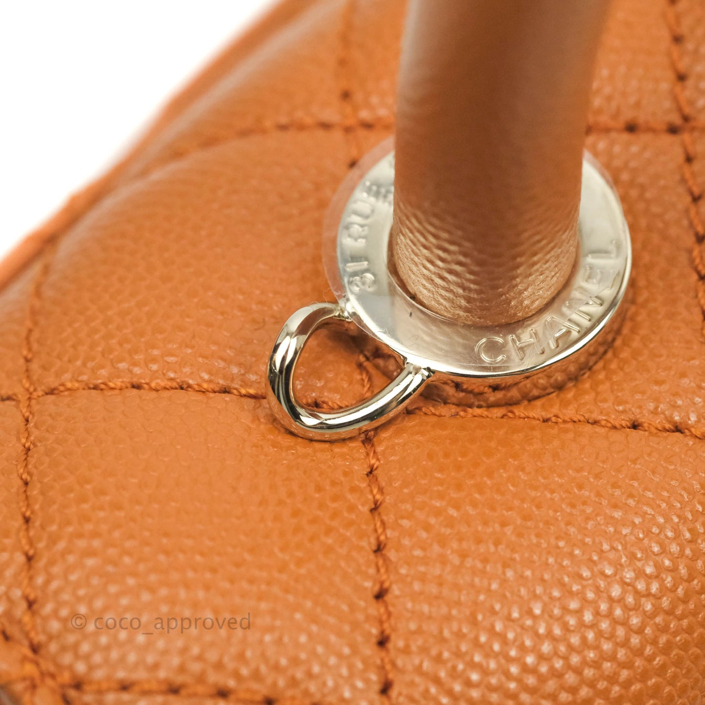 Chanel Small (Mini) Coco Handle Quilted Caramel Brown Caviar Gold Hardware 21A