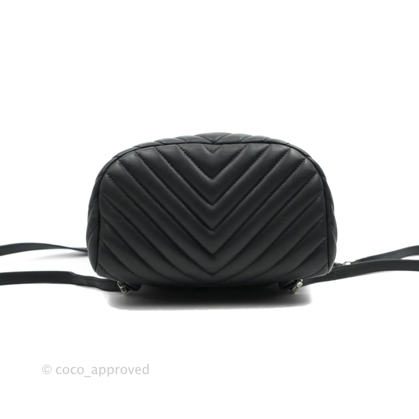 Chanel Small Chevron Urban Spirit Backpack Black Calfskin Silver Hardware