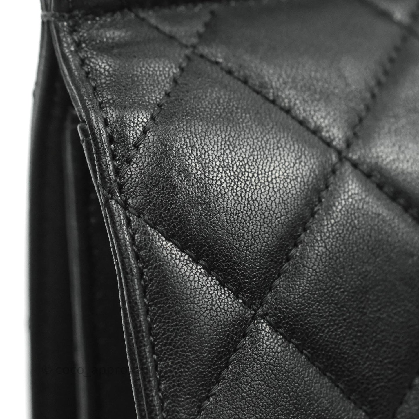 Chanel Large Quilted Pearl Chain Flap Bag Black Lambskin Aged Gold Hardware 19S
