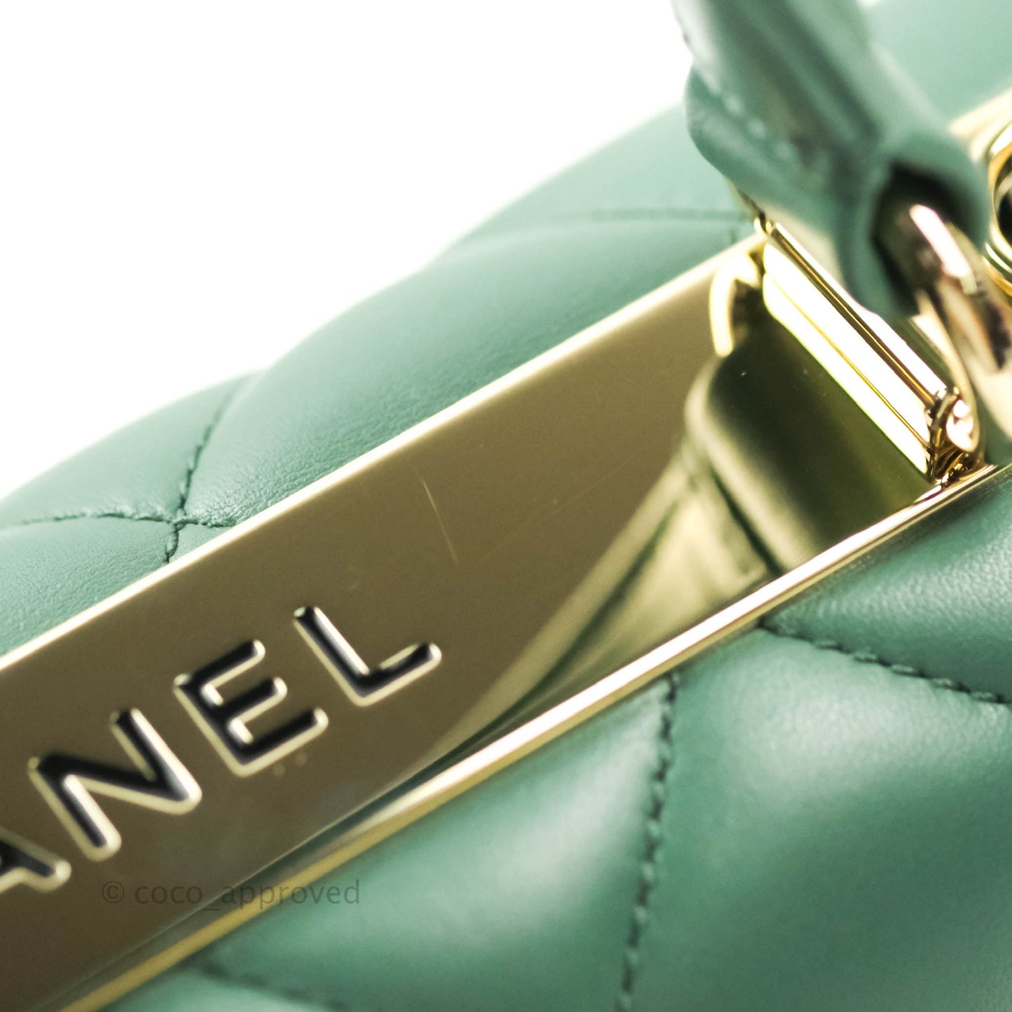 Chanel Quilted Trendy CC Small Green Lambskin Gold Hardware
