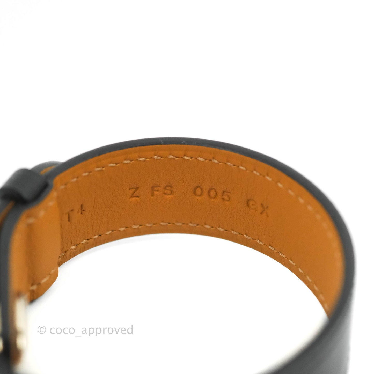 Hermès Panache Bracelet Black Tadelakt Calfskin Palladium Hardware Size T4