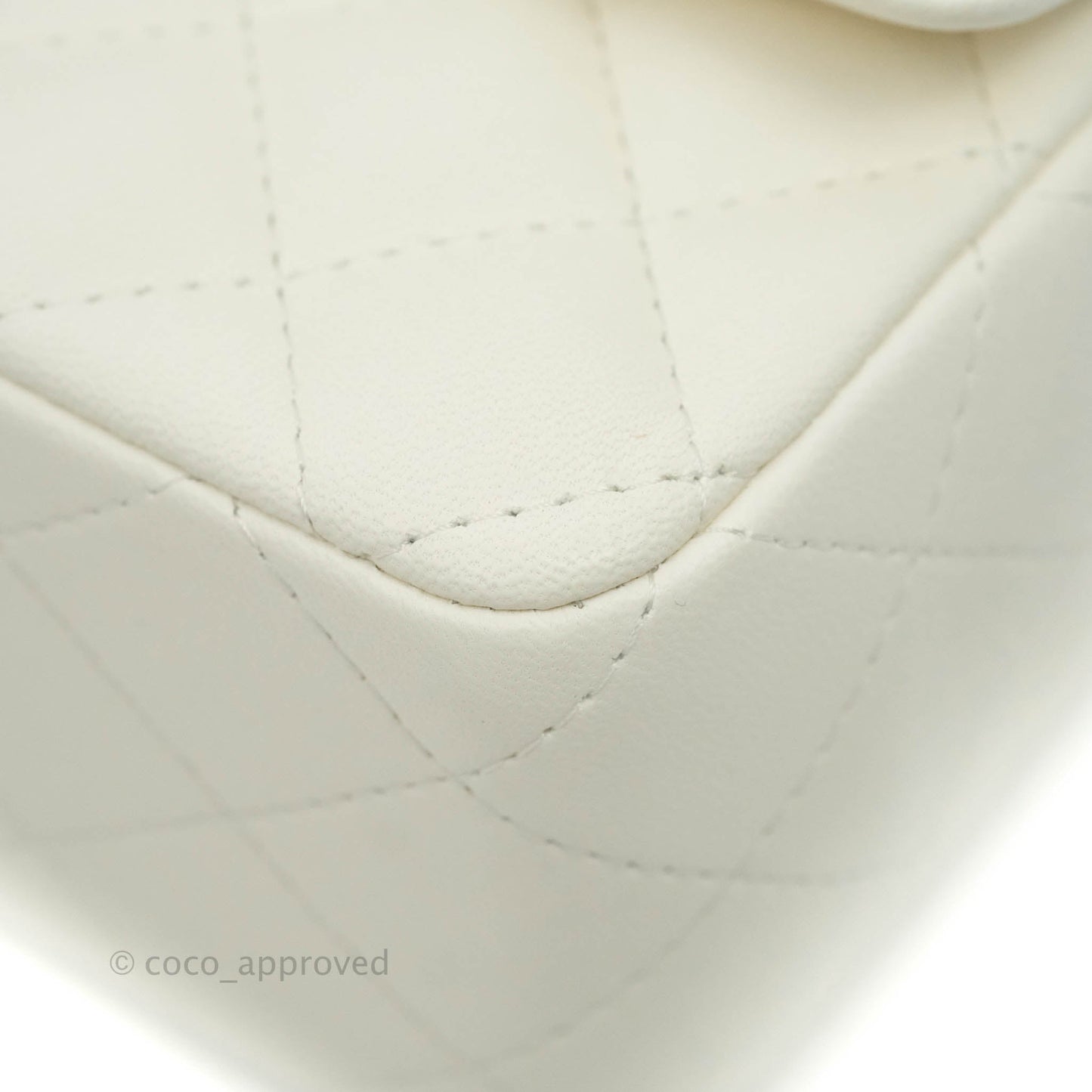 Chanel Quilted Mini Rectangular Flap White Lambskin Gold Hardware