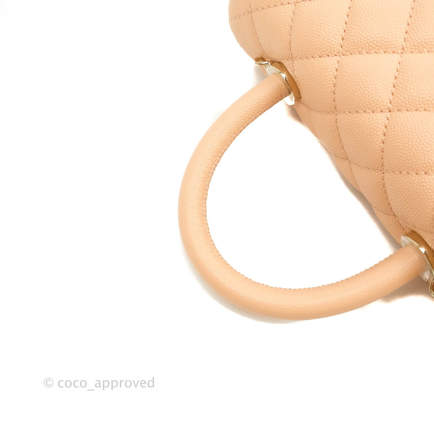 Chanel Mini Coco Handle Light Beige Pink Caviar Gold Hardware