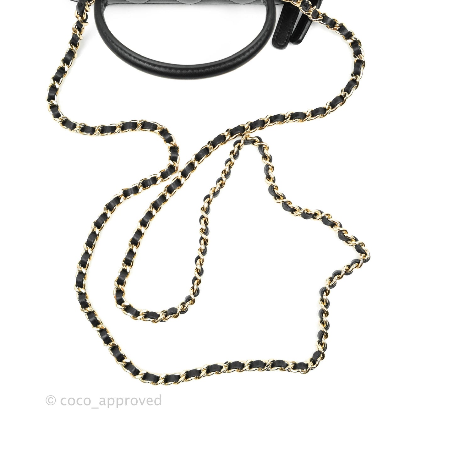 Chanel Classic Vanity Rectangular Top Handle With Chain Black Lambskin Gold Hardware