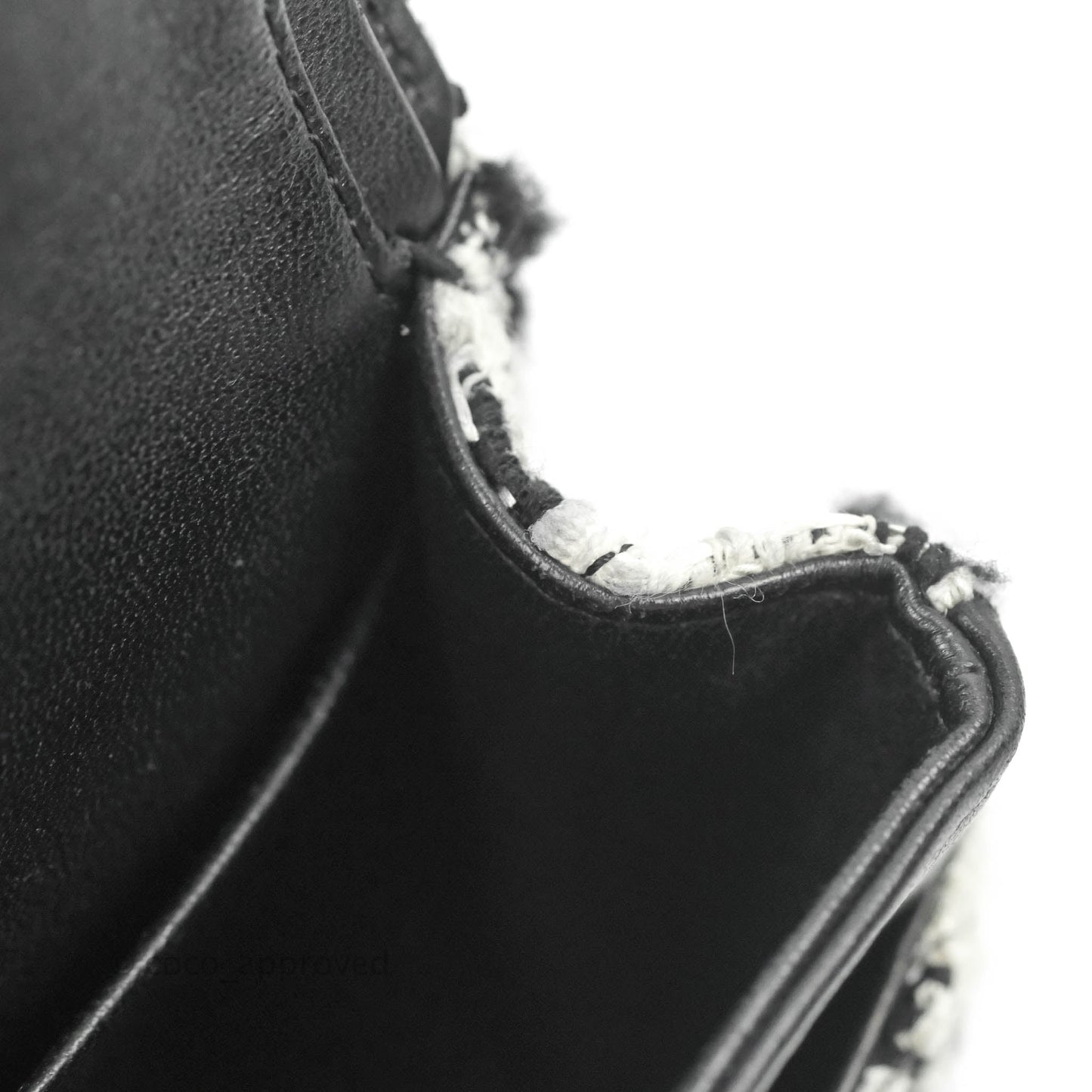Chanel Quilted M/L Medium Double Flap Black White Tweed Silver Hardware