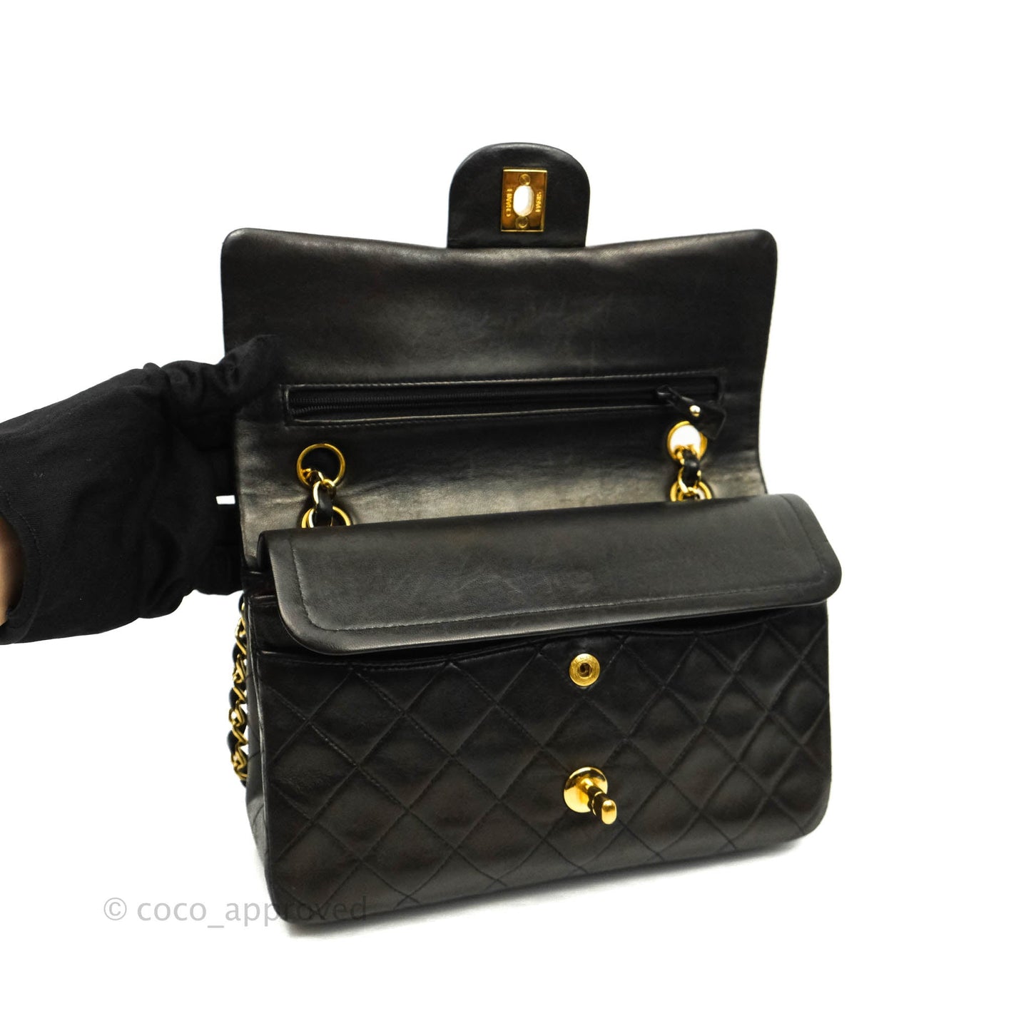 Chanel Classic Vintage Small S/M Flap Dark Brown Lambskin 24K Gold Hardware