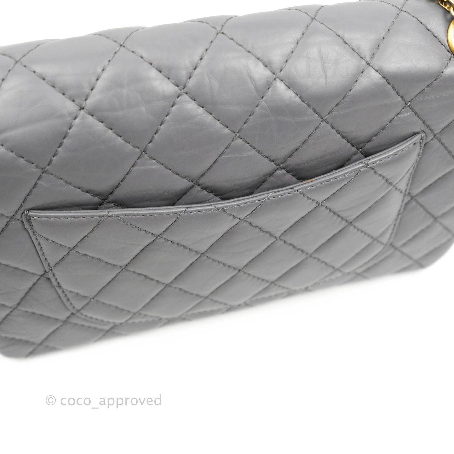 Chanel Quilted Reissue 226 Flap Grey Calfskin Aged Gold Hardware