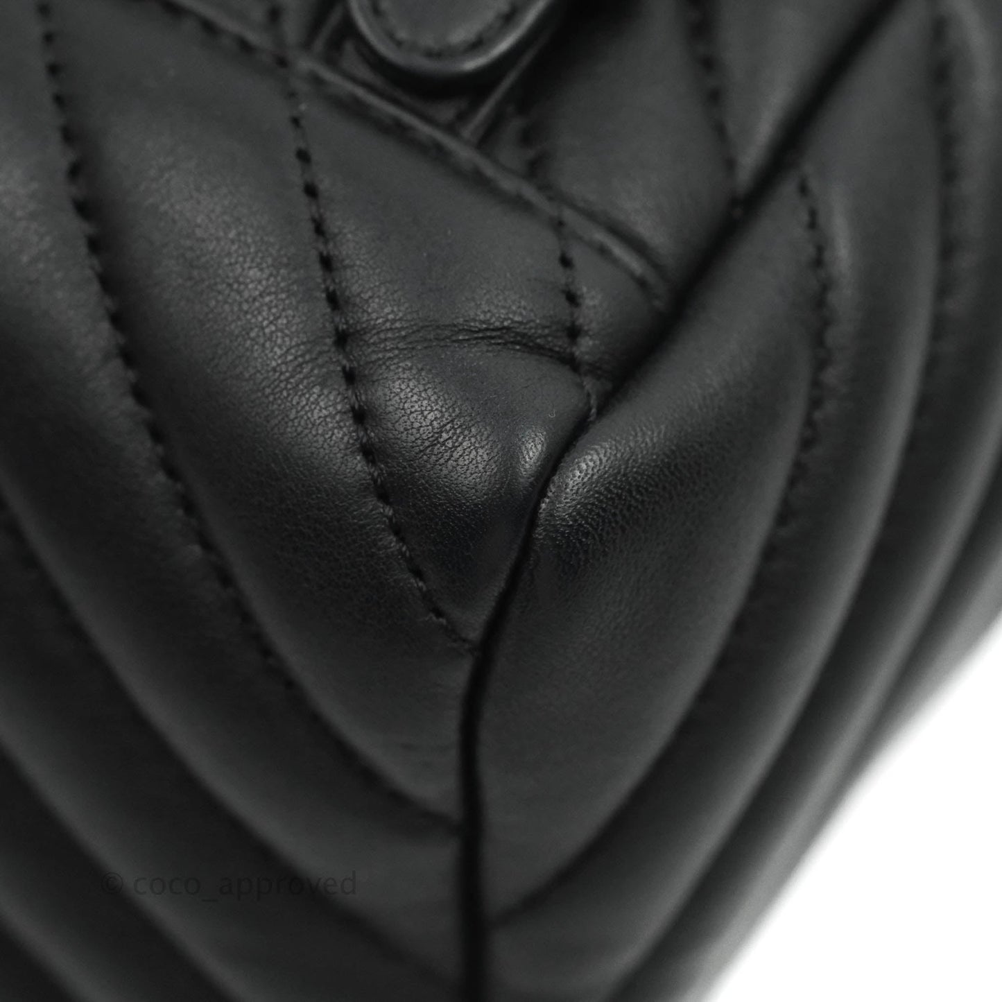 Chanel Small Chevron Urban Spirit Backpack Black Calfskin Silver Hardware