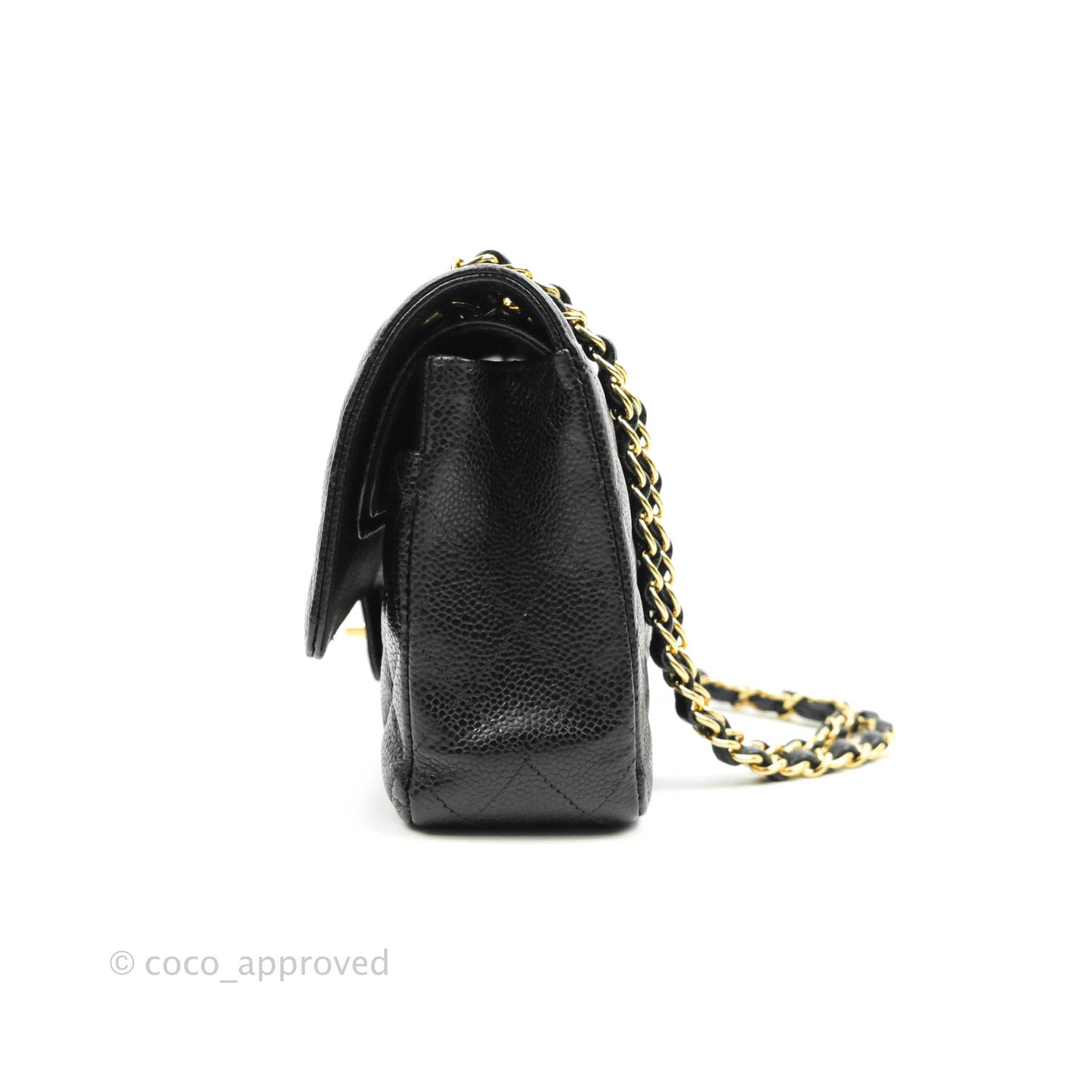 Chanel Classic M/L Medium Double Flap Black Caviar Gold Hardware