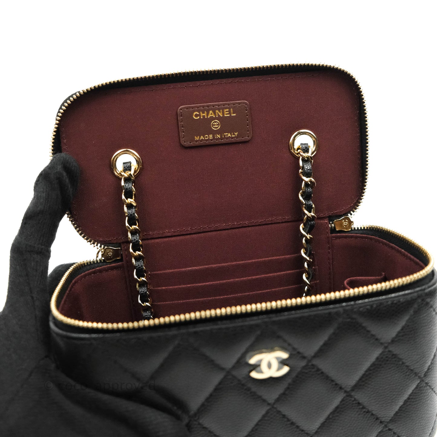 Chanel Classic Vanity Rectangular Black Caviar Gold Hardware
