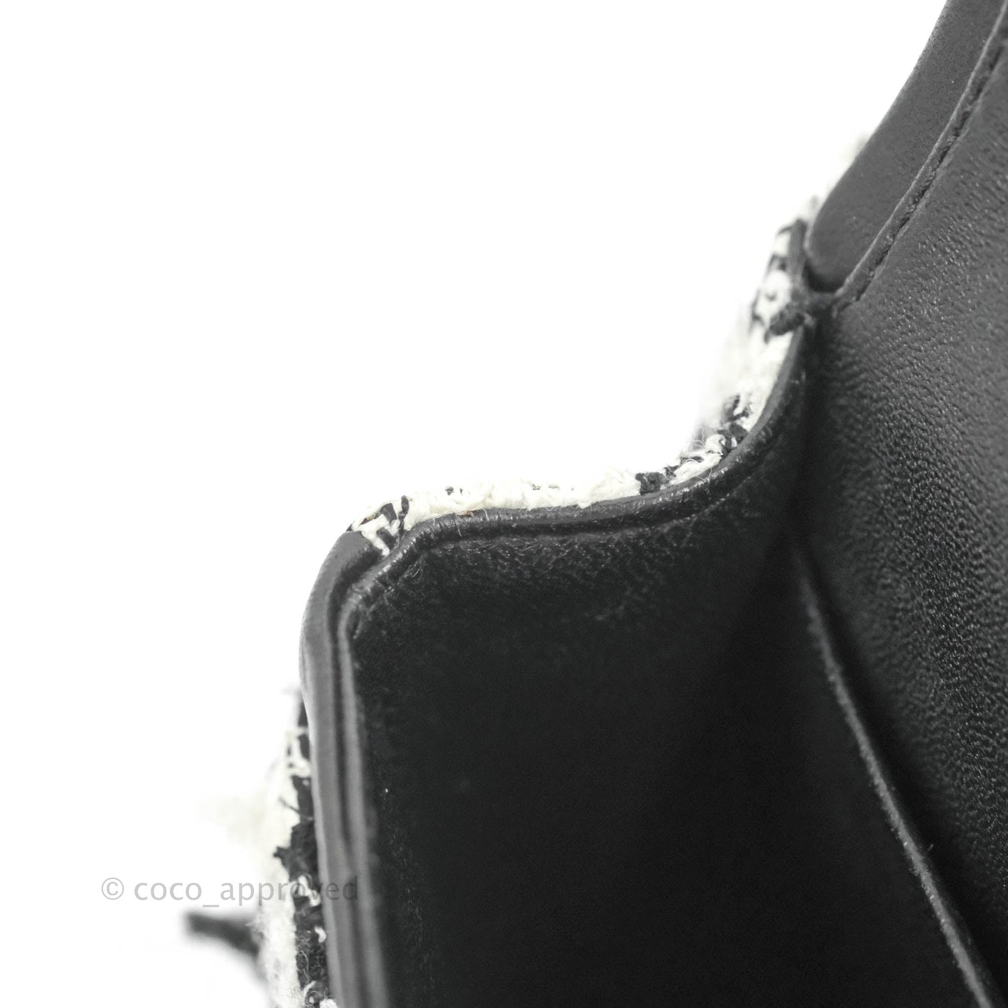 Chanel Quilted M/L Medium Double Flap Black White Tweed Silver Hardware
