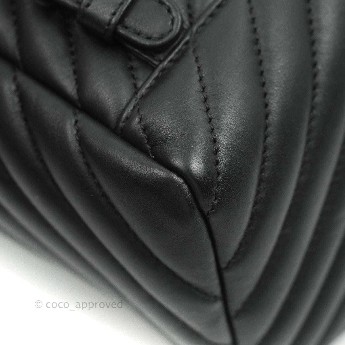 Chanel Small Chevron Urban Spirit Backpack Black Calfskin Silver Hardware