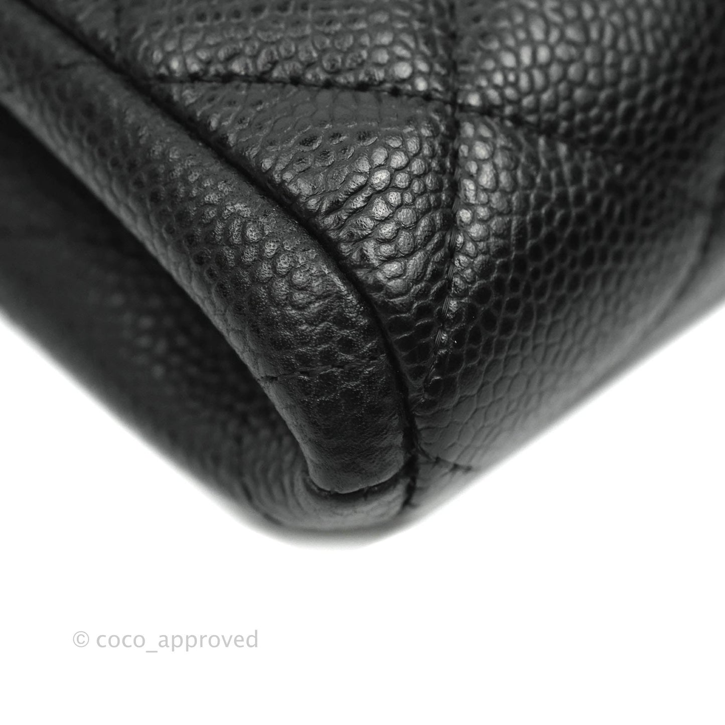 Chanel Quilted Clutch with Chain Caviar Black Silver Hardware