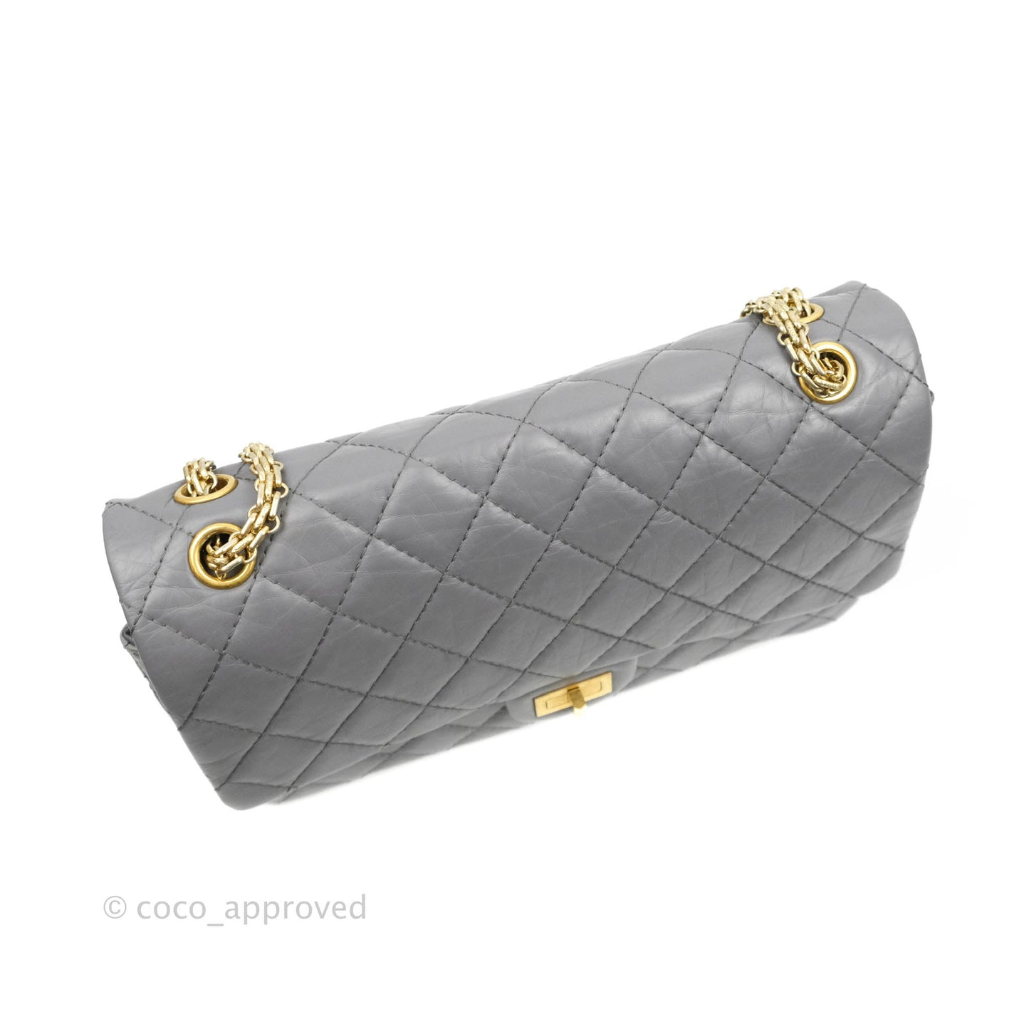 Chanel Quilted Reissue 226 Flap Grey Calfskin Aged Gold Hardware