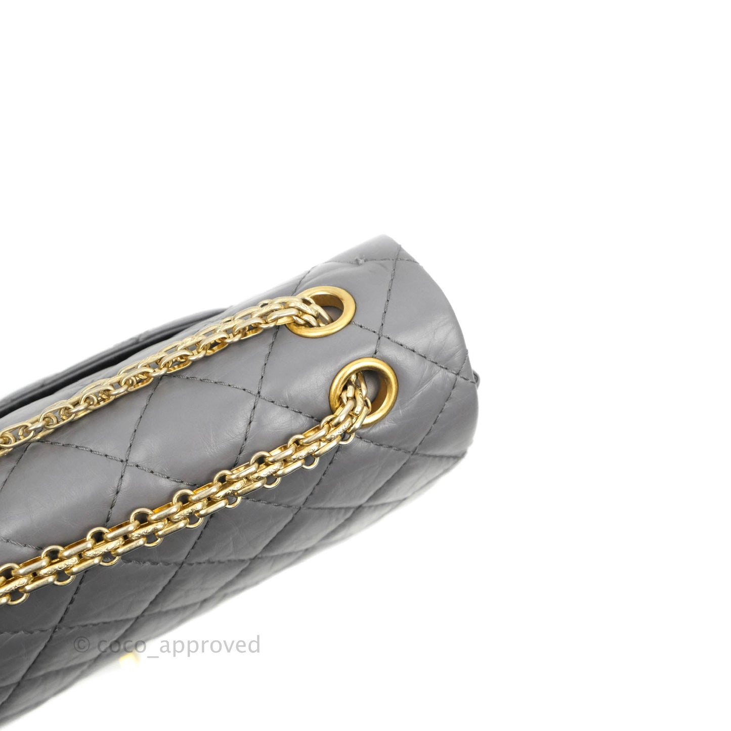 Chanel Quilted Reissue 226 Flap Grey Calfskin Aged Gold Hardware