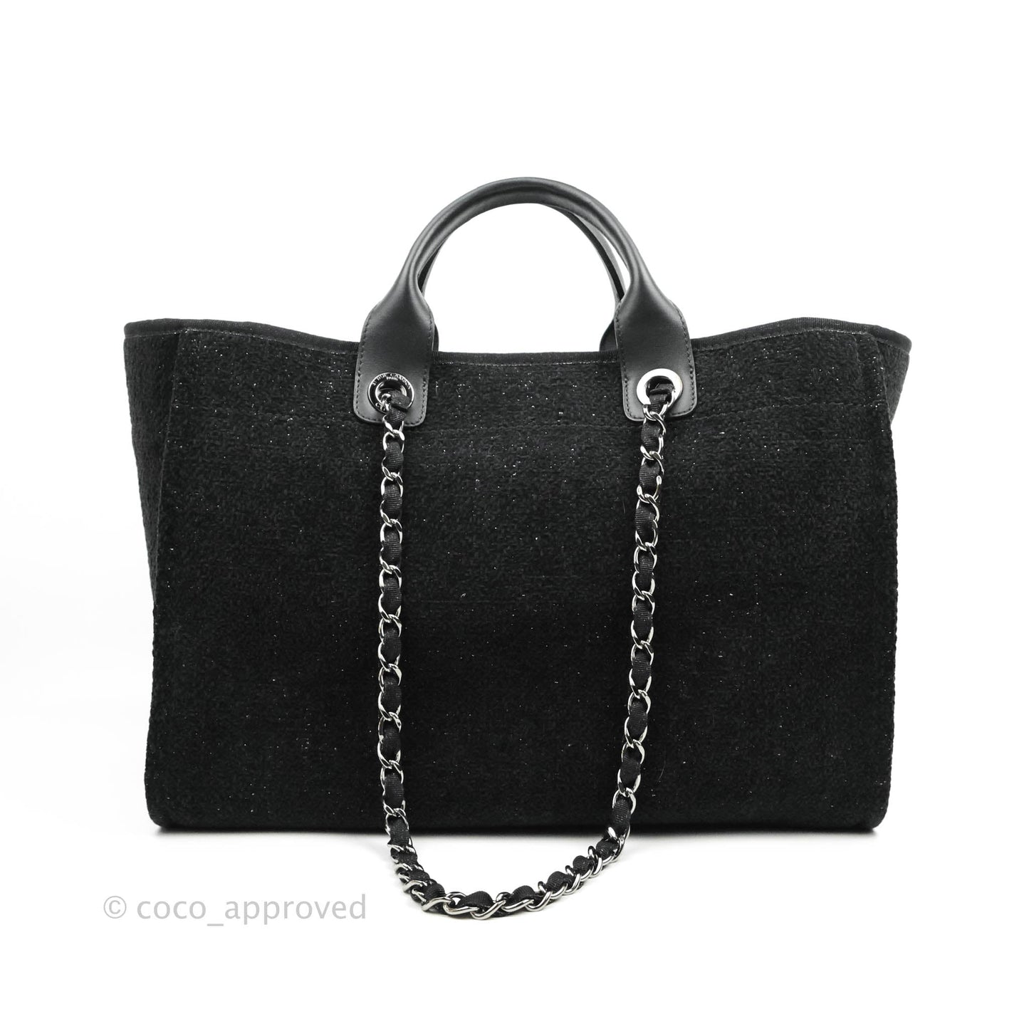Chanel Large Deauville Black Glitter Lurex
