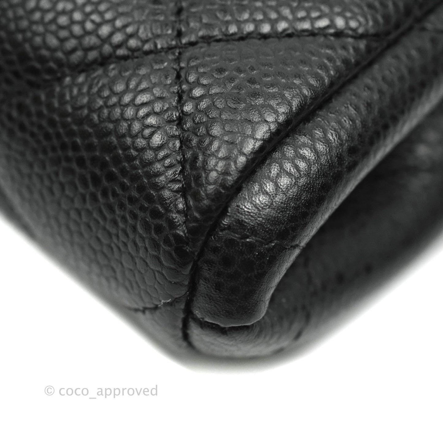 Chanel Quilted Clutch with Chain Caviar Black Silver Hardware
