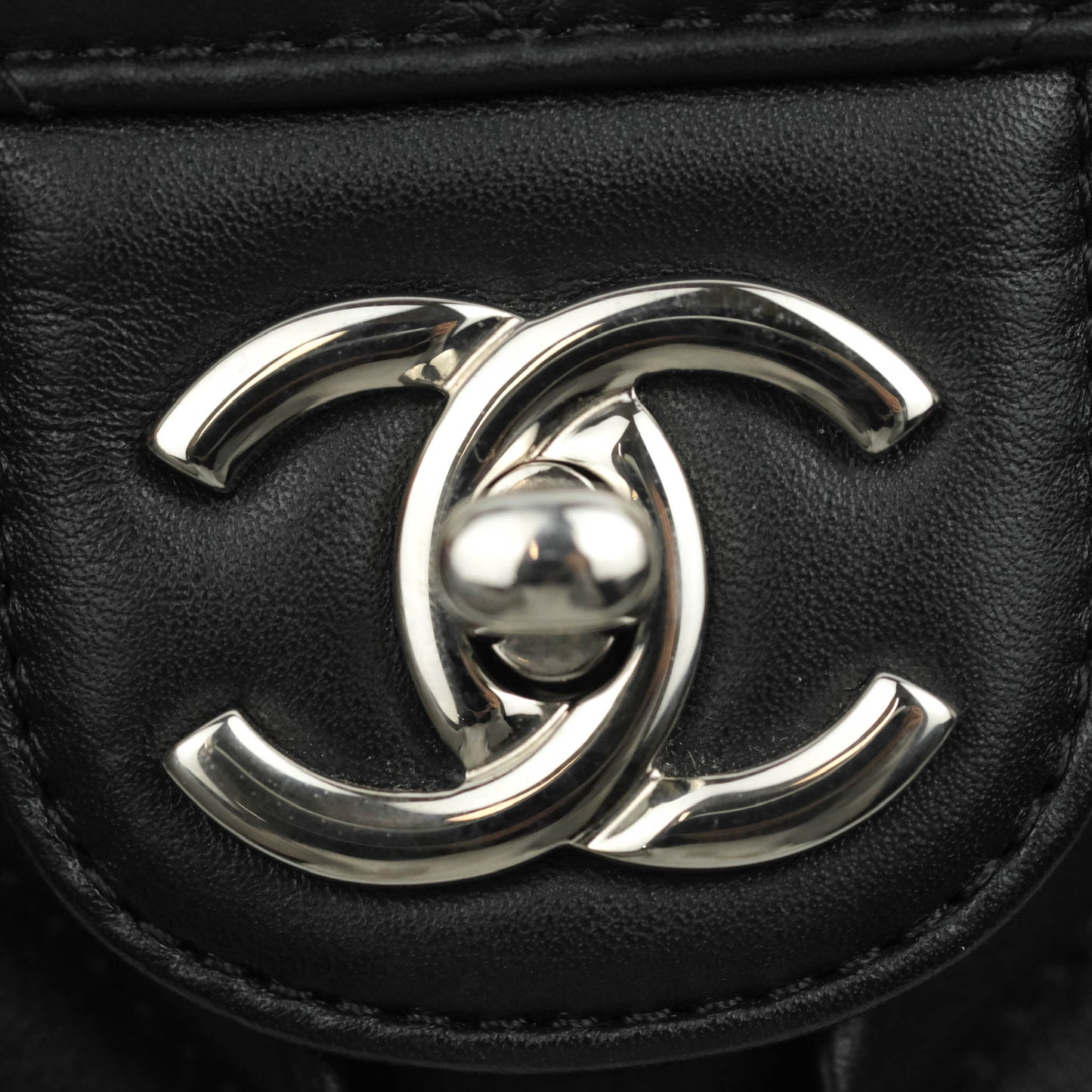 Chanel Small Chevron Urban Spirit Backpack Black Calfskin Silver Hardware