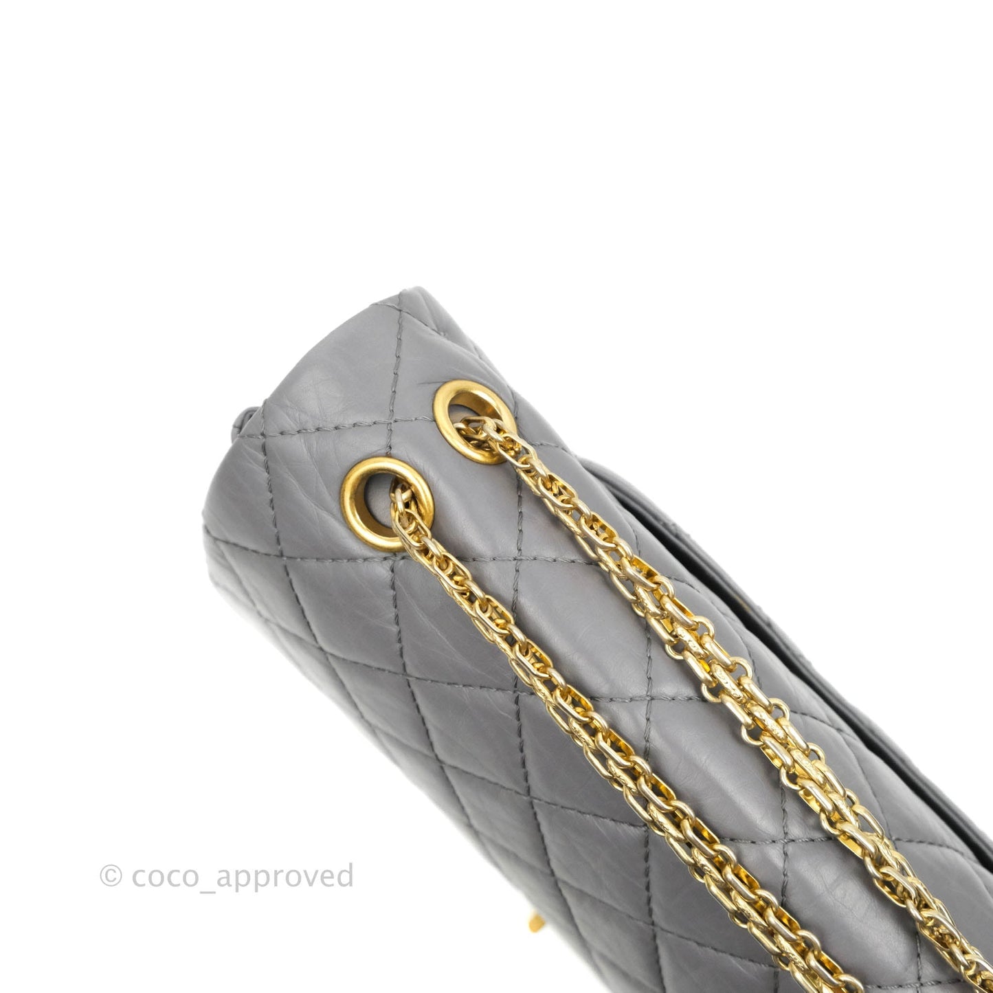 Chanel Quilted Reissue 226 Flap Grey Calfskin Aged Gold Hardware