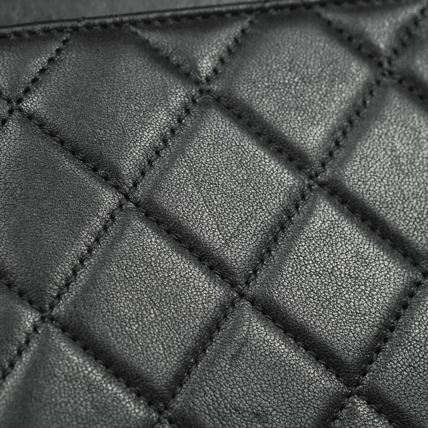 Chanel Large Quilted Pearl Chain Flap Bag Black Lambskin Aged Gold Hardware 19S