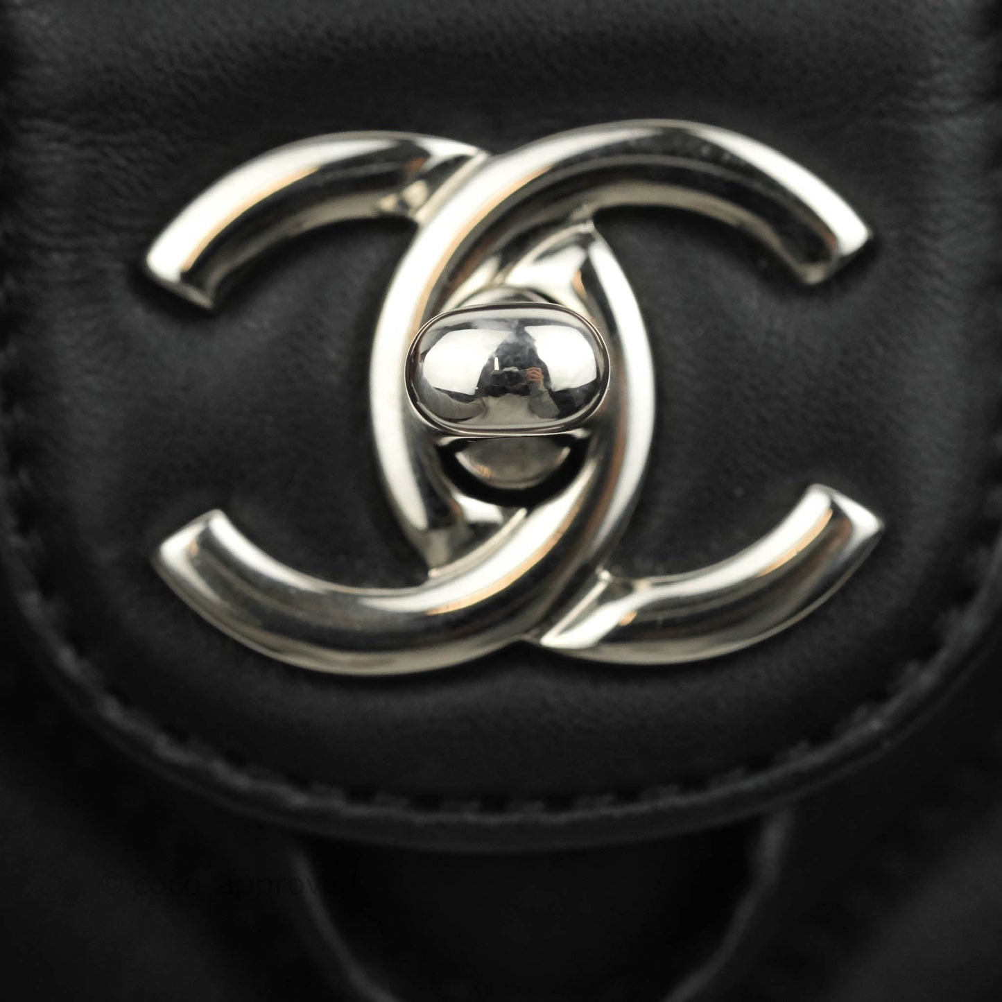Chanel Small Chevron Urban Spirit Backpack Black Calfskin Silver Hardware