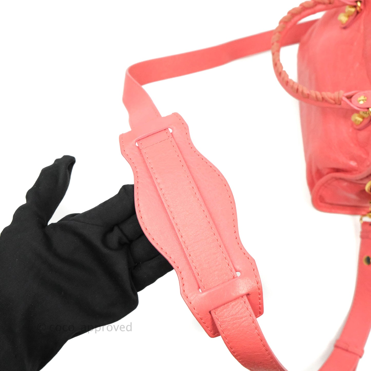 Balenciaga Classic Mini City Bag Pink Aged Calfskin Gold Hardware