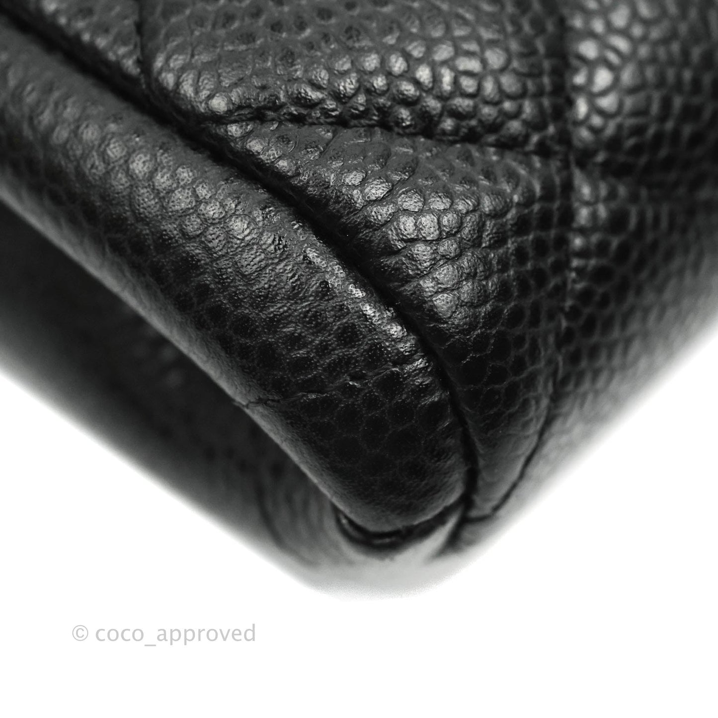 Chanel Quilted Clutch with Chain Caviar Black Silver Hardware