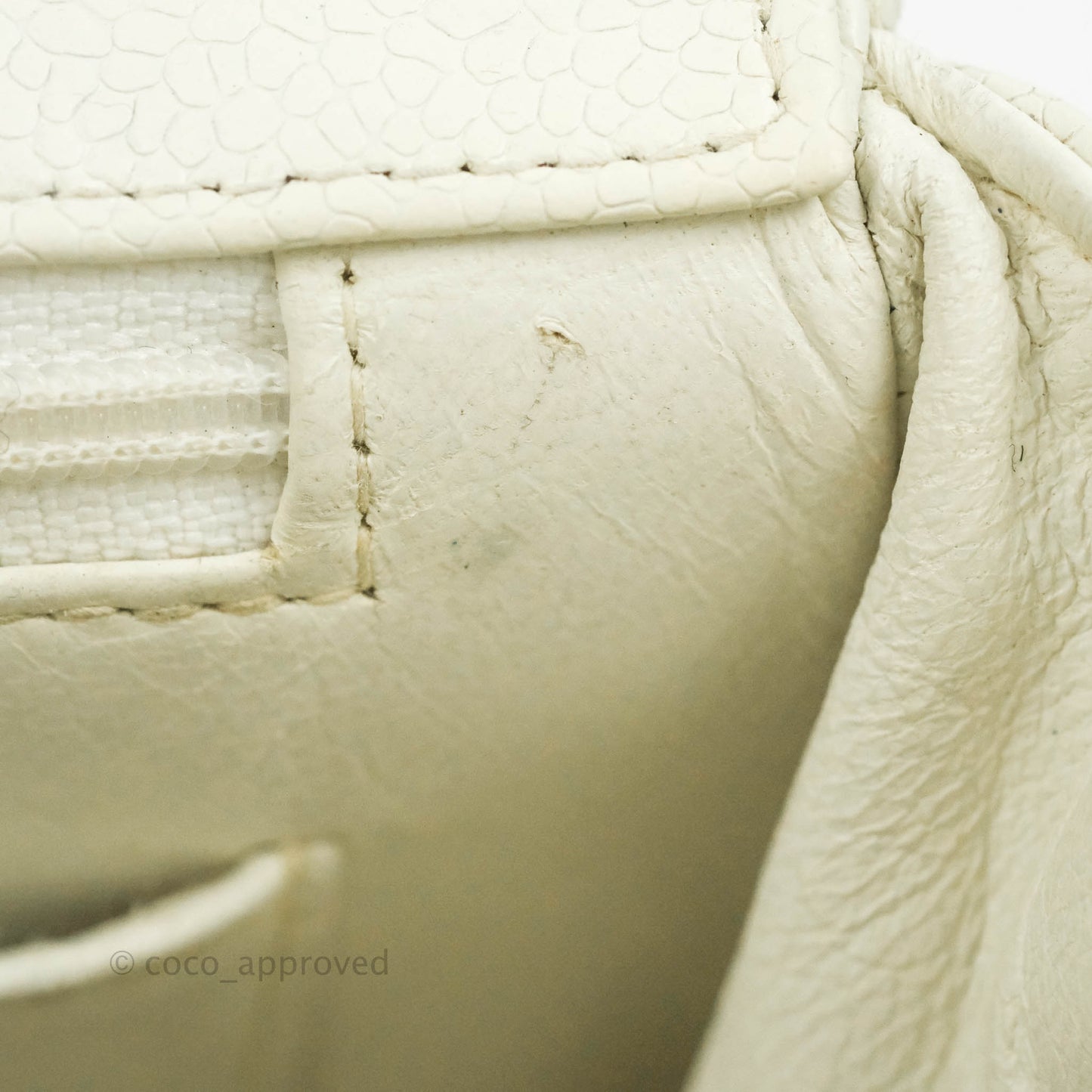Chanel Vintage Quilted Flap Bag White Caviar 24K Gold Hardware