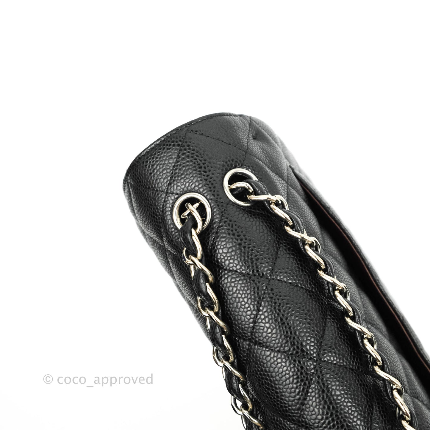 Chanel Quilted Maxi Double Flap Black Caviar Silver Hardware
