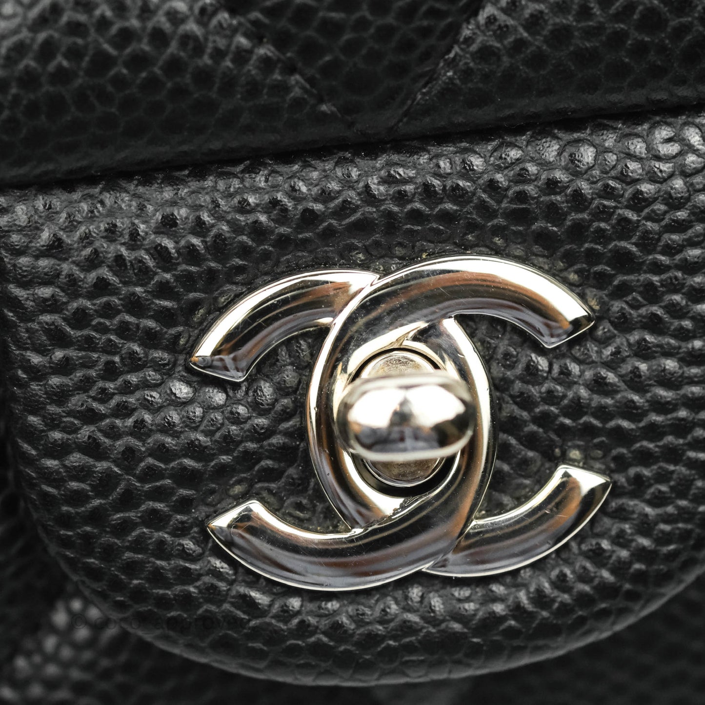 Chanel Quilted Clutch with Chain Caviar Black Silver Hardware
