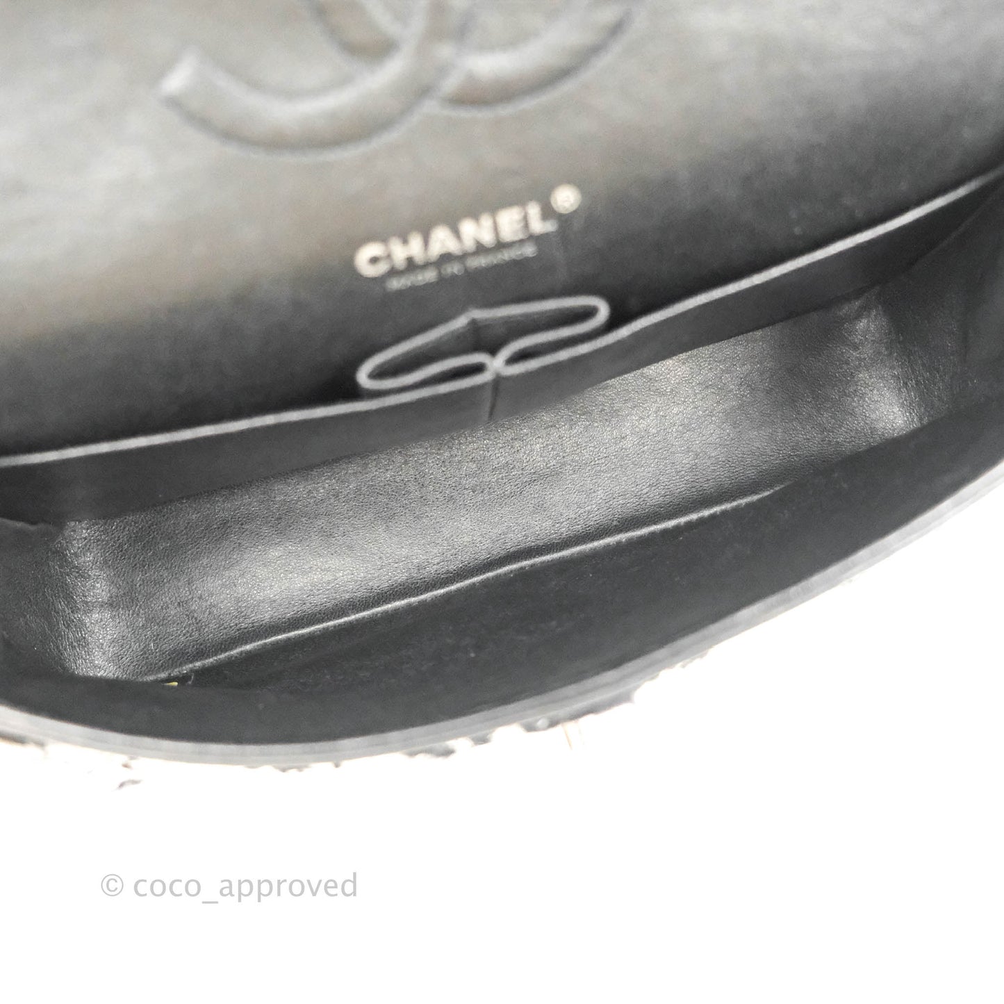 Chanel Quilted M/L Medium Double Flap Black White Tweed Silver Hardware